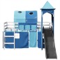 vidaXL Kinderhochbett mit Turm Blau 90x200 cm Massivholz Kiefer vidaXL Kinderhochbett mit Turm Blau 90x200 cm Massivholz Kiefer