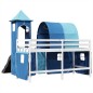 vidaXL Kinderhochbett mit Turm Blau 90x200 cm Massivholz Kiefer vidaXL Kinderhochbett mit Turm Blau 90x200 cm Massivholz Kiefer