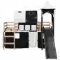 vidaXL Kinderhochbett mit Turm Weiß & Schwarz 80x200 cm Kiefernholz vidaXL Kinderhochbett mit Turm Weiß & Schwarz 80x200 cm Kiefernholz