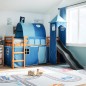 vidaXL Kinderhochbett mit Turm Blau 90x190 cm Massivholz Kiefer vidaXL Kinderhochbett mit Turm Blau 90x190 cm Massivholz Kiefer