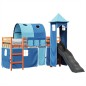 vidaXL Kinderhochbett mit Turm Blau 90x190 cm Massivholz Kiefer vidaXL Kinderhochbett mit Turm Blau 90x190 cm Massivholz Kiefer