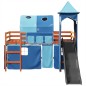 vidaXL Kinderhochbett mit Turm Blau 90x190 cm Massivholz Kiefer vidaXL Kinderhochbett mit Turm Blau 90x190 cm Massivholz Kiefer