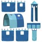 vidaXL Kinderhochbett mit Turm Blau 90x190 cm Massivholz Kiefer vidaXL Kinderhochbett mit Turm Blau 90x190 cm Massivholz Kiefer