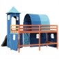 vidaXL Kinderhochbett mit Turm Blau 90x190 cm Massivholz Kiefer vidaXL Kinderhochbett mit Turm Blau 90x190 cm Massivholz Kiefer