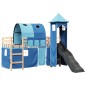 vidaXL Kinderhochbett mit Turm Blau 90x190 cm Massivholz Kiefer vidaXL Kinderhochbett mit Turm Blau 90x190 cm Massivholz Kiefer