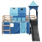 vidaXL Kinderhochbett mit Turm Blau 90x190 cm Massivholz Kiefer vidaXL Kinderhochbett mit Turm Blau 90x190 cm Massivholz Kiefer