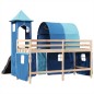 vidaXL Kinderhochbett mit Turm Blau 90x190 cm Massivholz Kiefer vidaXL Kinderhochbett mit Turm Blau 90x190 cm Massivholz Kiefer
