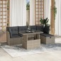 vidaXL 6-tlg. Garten-Sofagarnitur mit Kissen Hellgrau Poly Rattan vidaXL 6-tlg. Garten-Sofagarnitur mit Kissen Hellgrau Poly Rattan