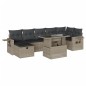 vidaXL 8-tlg. Garten-Sofagarnitur mit Kissen Hellgrau Poly Rattan vidaXL 8-tlg. Garten-Sofagarnitur mit Kissen Hellgrau Poly Rattan