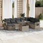 vidaXL 9-tlg. Garten-Sofagarnitur mit Kissen Hellgrau Poly Rattan vidaXL 9-tlg. Garten-Sofagarnitur mit Kissen Hellgrau Poly Rattan