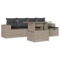 vidaXL 6-tlg. Garten-Sofagarnitur mit Kissen Hellgrau Poly Rattan vidaXL 6-tlg. Garten-Sofagarnitur mit Kissen Hellgrau Poly Rattan