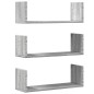 vidaXL Wandregale 3 Stk. Grau Sonoma 58x18x18 cm Holzwerkstoff vidaXL Wandregale 3 Stk. Grau Sonoma 58x18x18 cm Holzwerkstoff