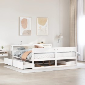 vidaXL Massivholzbett ohne Matratze Weiß 180x200 cm Kiefernholz