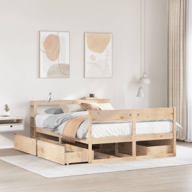 vidaXL Massivholzbett ohne Matratze 120x190 cm Kiefernholz