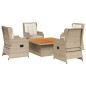 vidaXL 5-tlg. Garten-Lounge-Set mit Kissen Beige Poly Rattan vidaXL 5-tlg. Garten-Lounge-Set mit Kissen Beige Poly Rattan