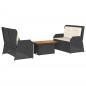 vidaXL 3-tlg. Garten-Lounge-Set mit Kissen Schwarz Poly Rattan vidaXL 3-tlg. Garten-Lounge-Set mit Kissen Schwarz Poly Rattan