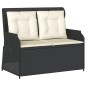 vidaXL 3-tlg. Garten-Lounge-Set mit Kissen Schwarz Poly Rattan vidaXL 3-tlg. Garten-Lounge-Set mit Kissen Schwarz Poly Rattan