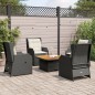 vidaXL 5-tlg. Garten-Lounge-Set mit Kissen Schwarz Poly Rattan vidaXL 5-tlg. Garten-Lounge-Set mit Kissen Schwarz Poly Rattan