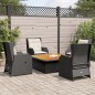 vidaXL 5-tlg. Garten-Lounge-Set mit Kissen Schwarz Poly Rattan vidaXL 5-tlg. Garten-Lounge-Set mit Kissen Schwarz Poly Rattan