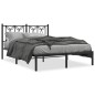 vidaXL Bettgestell mit Kopfteil Metall Schwarz 135x190 cm vidaXL Bettgestell mit Kopfteil Metall Schwarz 135x190 cm