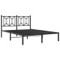 vidaXL Bettgestell mit Kopfteil Metall Schwarz 135x190 cm vidaXL Bettgestell mit Kopfteil Metall Schwarz 135x190 cm