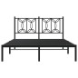 vidaXL Bettgestell mit Kopfteil Metall Schwarz 135x190 cm vidaXL Bettgestell mit Kopfteil Metall Schwarz 135x190 cm