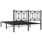 vidaXL Bettgestell mit Kopfteil Metall Schwarz 135x190 cm vidaXL Bettgestell mit Kopfteil Metall Schwarz 135x190 cm