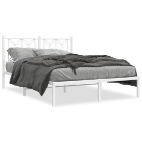 vidaXL Bettgestell mit Kopfteil Metall Weiß 140x200 cm