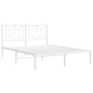 vidaXL Bettgestell mit Kopfteil Metall Weiß 140x200 cm vidaXL Bettgestell mit Kopfteil Metall Weiß 140x200 cm