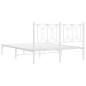 vidaXL Bettgestell mit Kopfteil Metall Weiß 140x200 cm vidaXL Bettgestell mit Kopfteil Metall Weiß 140x200 cm