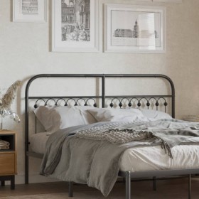 vidaXL Kopfteil Metall Schwarz 160 cm