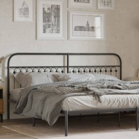 vidaXL Kopfteil Metall Schwarz 193 cm