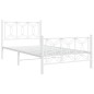 vidaXL Bettgestell mit Kopf- und Fußteil Metall Weiß 100x200 cm vidaXL Bettgestell mit Kopf- und Fußteil Metall Weiß 100x200 cm