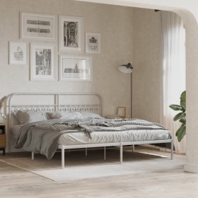 vidaXL Bettgestell mit Kopfteil Metall Weiß 183x213 cm