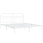 vidaXL Bettgestell mit Kopfteil Metall Weiß 183x213 cm vidaXL Bettgestell mit Kopfteil Metall Weiß 183x213 cm