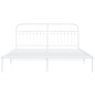 vidaXL Bettgestell mit Kopfteil Metall Weiß 183x213 cm vidaXL Bettgestell mit Kopfteil Metall Weiß 183x213 cm