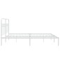 vidaXL Bettgestell mit Kopfteil Metall Weiß 183x213 cm vidaXL Bettgestell mit Kopfteil Metall Weiß 183x213 cm