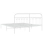 vidaXL Bettgestell mit Kopfteil Metall Weiß 183x213 cm vidaXL Bettgestell mit Kopfteil Metall Weiß 183x213 cm