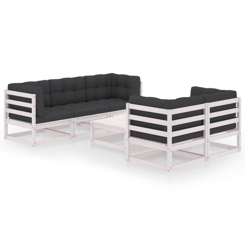 vidaXL 6-tlg. Garten-Lounge-Set mit Kissen Kiefer Massivholz vidaXL 6-tlg. Garten-Lounge-Set mit Kissen Kiefer Massivholz