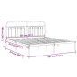 vidaXL Bettgestell mit Kopfteil Metall Weiß 183x213 cm vidaXL Bettgestell mit Kopfteil Metall Weiß 183x213 cm