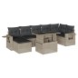 vidaXL 8-tlg. Garten-Sofagarnitur mit Kissen Hellgrau Poly Rattan vidaXL 8-tlg. Garten-Sofagarnitur mit Kissen Hellgrau Poly Rattan