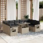 vidaXL 10-tlg. Garten-Sofagarnitur mit Kissen Hellgrau Poly Rattan vidaXL 10-tlg. Garten-Sofagarnitur mit Kissen Hellgrau Poly Rattan