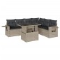 vidaXL 7-tlg. Garten-Sofagarnitur mit Kissen Hellgrau Poly Rattan vidaXL 7-tlg. Garten-Sofagarnitur mit Kissen Hellgrau Poly Rattan