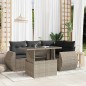 vidaXL 5-tlg. Garten-Sofagarnitur mit Kissen Hellgrau Poly Rattan vidaXL 5-tlg. Garten-Sofagarnitur mit Kissen Hellgrau Poly Rattan