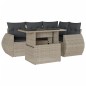 vidaXL 5-tlg. Garten-Sofagarnitur mit Kissen Hellgrau Poly Rattan vidaXL 5-tlg. Garten-Sofagarnitur mit Kissen Hellgrau Poly Rattan