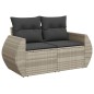 vidaXL 7-tlg. Garten-Sofagarnitur mit Kissen Hellgrau Poly Rattan vidaXL 7-tlg. Garten-Sofagarnitur mit Kissen Hellgrau Poly Rattan