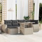 vidaXL 7-tlg. Garten-Sofagarnitur mit Kissen Hellgrau Poly Rattan vidaXL 7-tlg. Garten-Sofagarnitur mit Kissen Hellgrau Poly Rattan
