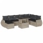 vidaXL 9-tlg. Garten-Sofagarnitur mit Kissen Hellgrau Poly Rattan vidaXL 9-tlg. Garten-Sofagarnitur mit Kissen Hellgrau Poly Rattan