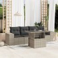 vidaXL 5-tlg. Garten-Sofagarnitur mit Kissen Hellgrau Poly Rattan vidaXL 5-tlg. Garten-Sofagarnitur mit Kissen Hellgrau Poly Rattan