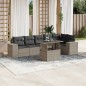 vidaXL 7-tlg. Garten-Sofagarnitur mit Kissen Hellgrau Poly Rattan vidaXL 7-tlg. Garten-Sofagarnitur mit Kissen Hellgrau Poly Rattan